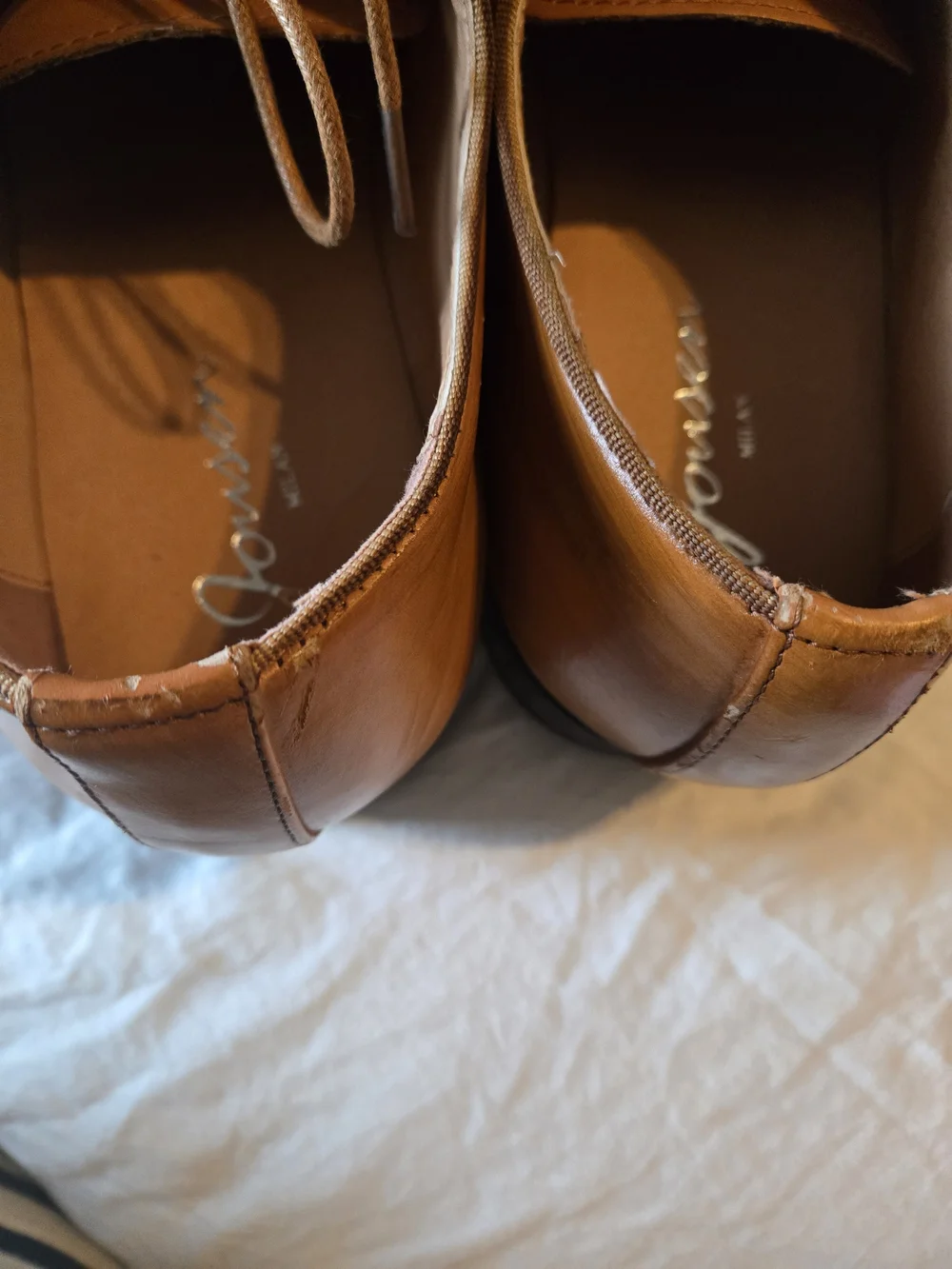Jousen Milan Men's Cognac Brown Oxford Dress Shoes Size 14 EUC